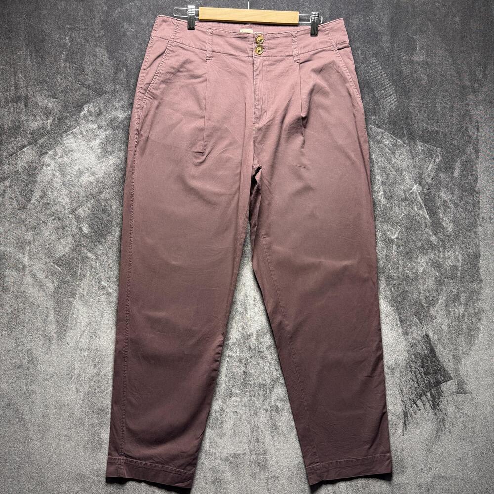 A New Day Chino Pants Womens 14 Purple Regular Tapered Stretch Twill Office